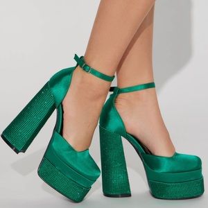 Green Platform Heels